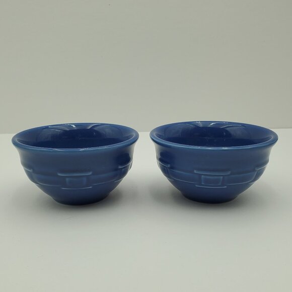 Longaberger Woven Traditions Cornflower Blue Dessert Fruit Sauce Dip Bowls - Picture 1 of 6
